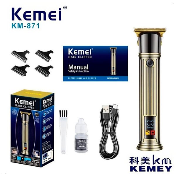 Kemei Km-871 Máquina Clipper De Cortar Cabello Inalambrica