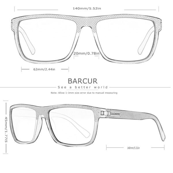 BARCUR-gafas de sol polarizadas TR90 para hombre y mujer, lentes deportivas ligeras, accesorio de protección UVAB (9) Lentes Barcur 2139 Polarizado Proteccion Uv400 Con Estuche Sport Marrón