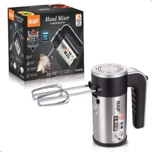 Batidora de mano Raf R6639 800W de potencia doble aspa (1) Batidora De Mano Eléctrica 5 Velocidades 800w Raf R6639 Plateado 60 /hz