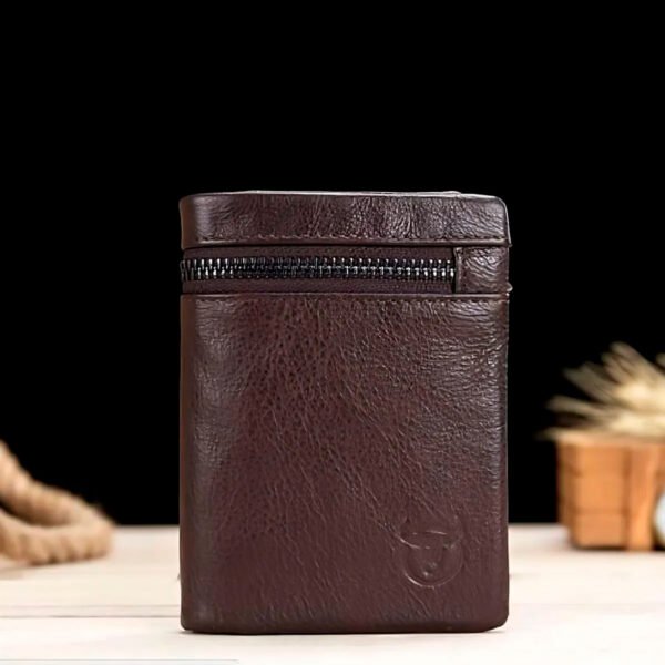 Billetera Hombre Bullcaptain Cuero Genuino Legítimo Con Cierre (1) Billetera Cartera Cuero Genuino Hombre Bullcaptain