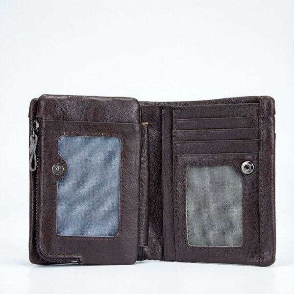 Billetera Hombre Bullcaptain Cuero Genuino Legítimo Con Cierre (3) Billetera Cartera Cuero Genuino Hombre Bullcaptain