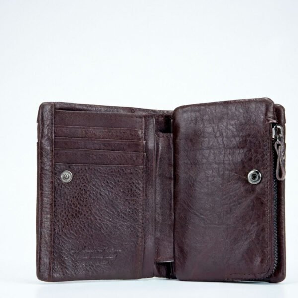Billetera Hombre Bullcaptain Cuero Genuino Legítimo Con Cierre (5) Billetera Cartera Cuero Genuino Hombre Bullcaptain