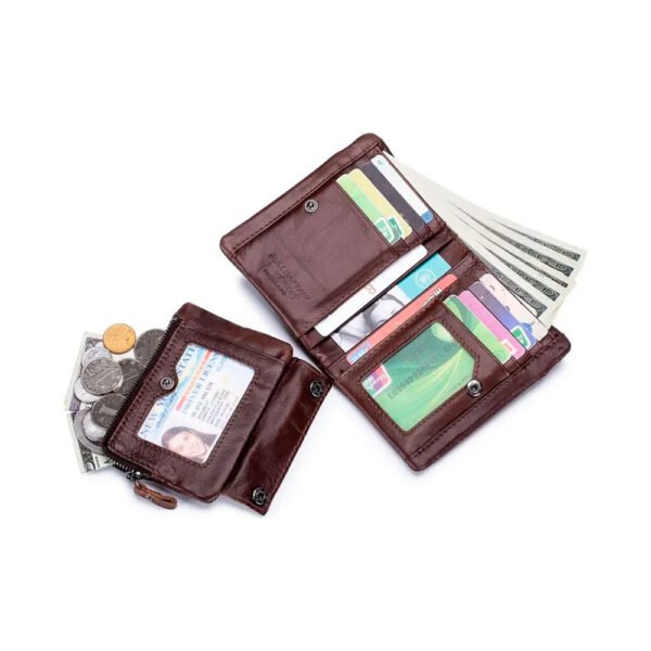 Billetera Hombre Bullcaptain Cuero Genuino Legítimo Con Cierre (7) Billetera Cartera Cuero Genuino Hombre Bullcaptain