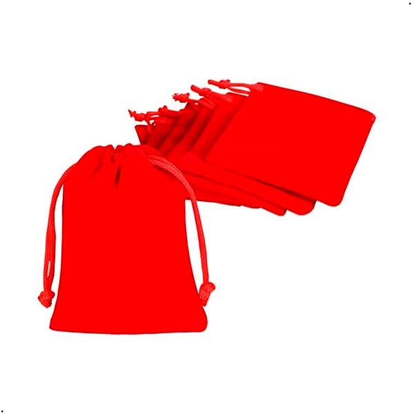 Bolda de terciopelo Pana 9x12 cm para joyeria regalos accesorios (7) Bolsa De Pana 25 Und 9x12 Cm Para Regalos Rojo