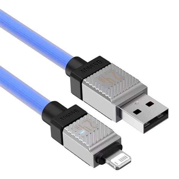 Cable de carga rápida Baseus USB-A a Lightning Coolplay Series 1m, 2.4A (Lila) (2) Baseus Cable Usb A - Lightning Ipad Iphone Cargar Rapida 1m Azul