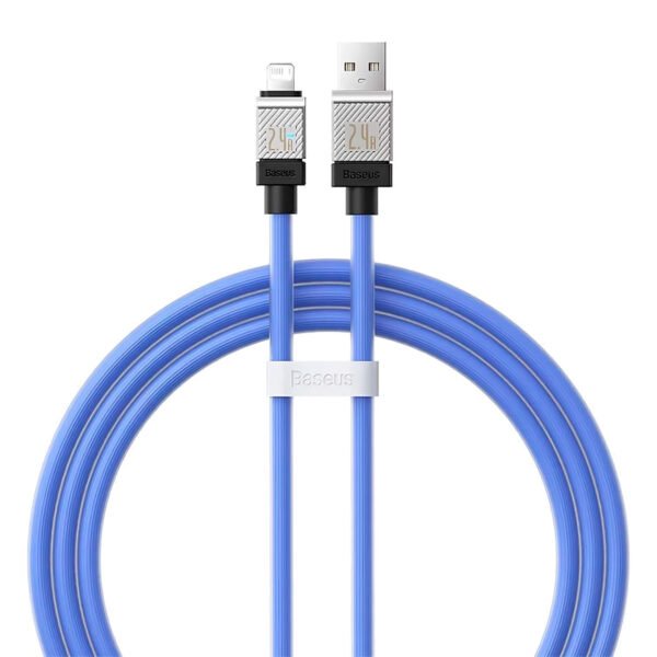 Cable de carga rápida Baseus USB-A a Lightning Coolplay Series 1m, 2.4A (Lila) (4) Baseus Cable Usb A - Lightning Ipad Iphone Cargar Rapida 1m Azul