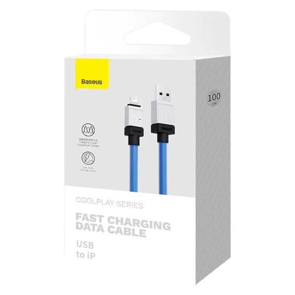 Cable de carga rápida Baseus USB-A a Lightning Coolplay Series 1m, 2.4A (Lila) (5) Baseus Cable Usb A - Lightning Ipad Iphone Cargar Rapida 1m Azul