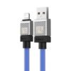 Cable de carga rápida Baseus USB-A a Lightning Coolplay Series 1m, 2.4A (Lila) (8) Baseus Cable Usb A - Lightning Ipad Iphone Cargar Rapida 1m Azul