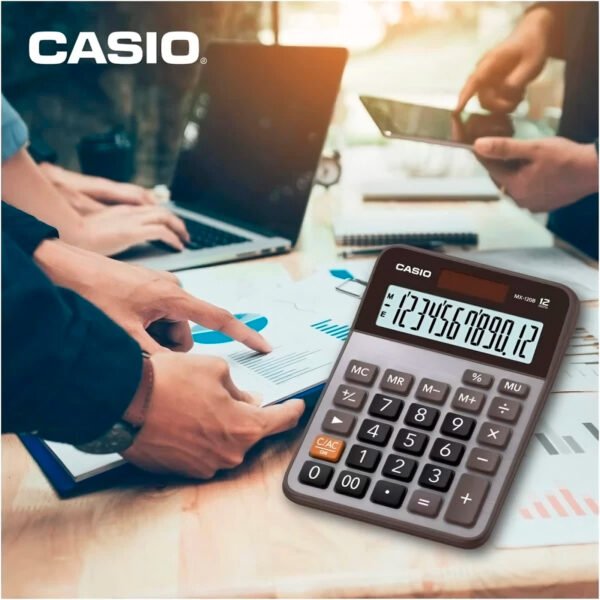 Calculadora Casio Mx-120b Solar 12 Dígitos Nuevo Original Gris Oscuro
