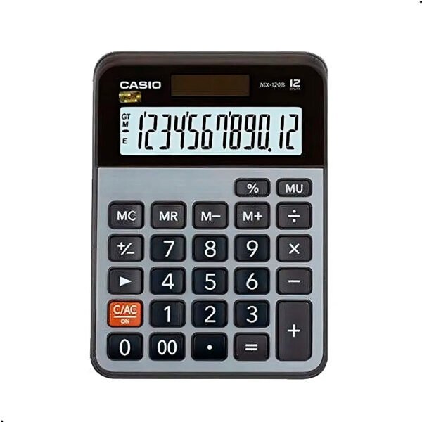 Calculadora Casio Mx-120b Solar 12 Dígitos Nuevo Original Gris Oscuro