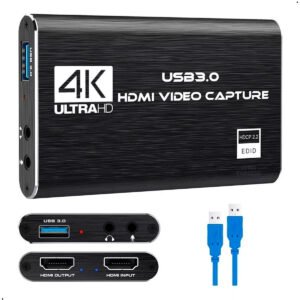 Capturador Video Hdmi Usb 3.0 4k Windows Mac Linux Micrófono Capturador Audio Y video Lloop (5) Tarjeta Capturadora de Video HDMI 4K Leirlvan USB3.0 1080p 60Hz con Micro