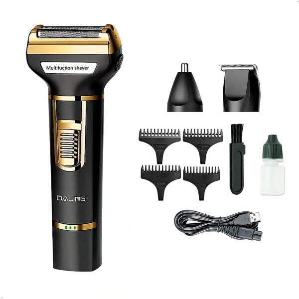 Afeitadora Recargable Inalámbrica Daling 3 en 1 con Peines y USB