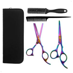 Tijera Peluqueria Profesional Tornasol Pulir y Corte Peines (11) Tijera Combo Profesional Peluqueria De Corte Tornasol