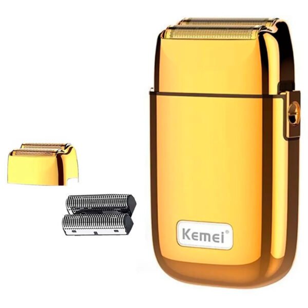 Cabezal-de-Repuesto-Kemei-KM-2028-Dorado-Cuchilla-Rejilla (2) Repuesto Cabezal Malla Y Cuchilla Kemei Km-2028 Dorado