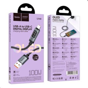 Cable Hoco U148 Usb A A Usb-c 100w Con Pantalla Digital 1.2m