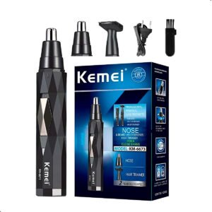 Depilador vellos Nasal Kemei 6673 Inalambrico Recargable (1) Cortadora de Vello 2 en 1 Nariz Oreja Patillas Kemei Modelo 6673 Inalámbrica