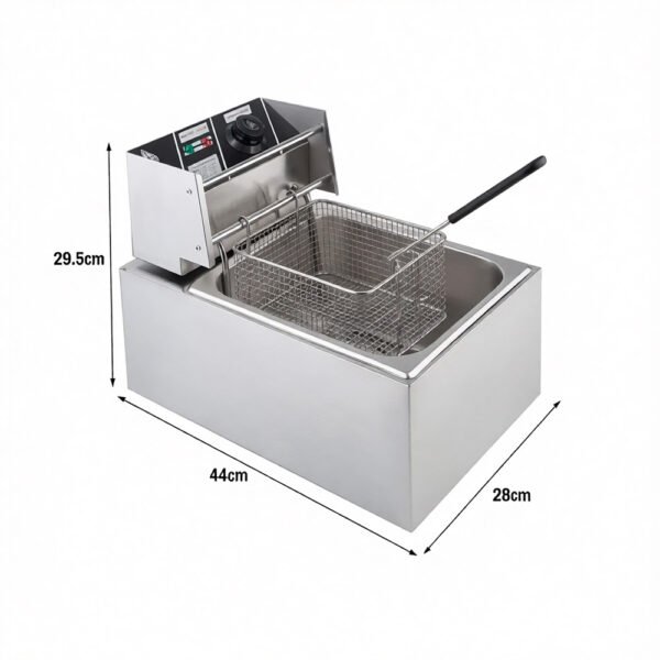 Freidora Eléctrica Raf 5.5l Profesional Para Restaurantes Gris 50 Hz 60 Hz (2) Freidora De Aceite Raf R.5220 5.5l 2500w Acero Inoxidable