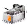 Freidora Eléctrica Raf 5.5l Profesional Para Restaurantes Gris 50 Hz 60 Hz (6) Freidora De Aceite Raf R.5220 5.5l 2500w Acero Inoxidable