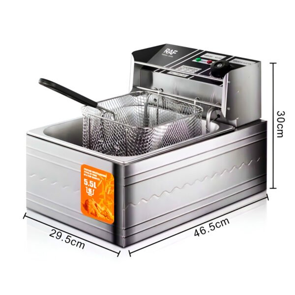 Freidora Eléctrica Raf 5.5l Profesional Para Restaurantes Gris 50 Hz 60 Hz (6) Freidora De Aceite Raf R.5220 5.5l 2500w Acero Inoxidable