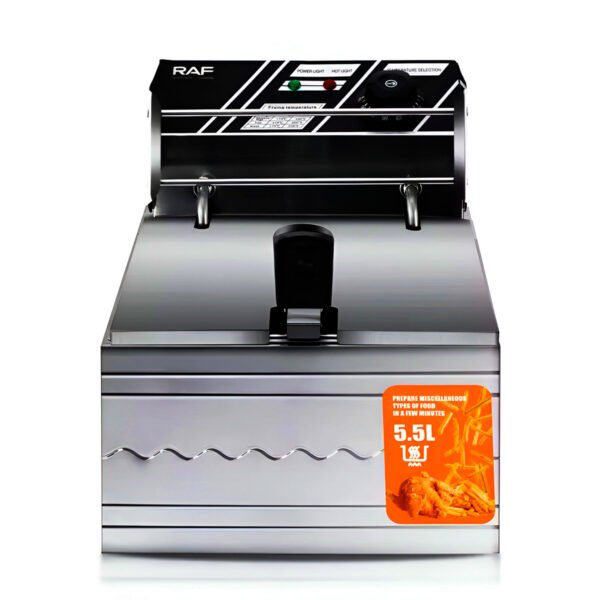 Freidora Eléctrica Raf 5.5l Profesional Para Restaurantes Gris 50 Hz 60 Hz (7) Freidora De Aceite Raf R.5220 5.5l 2500w Acero Inoxidable