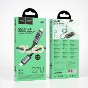Cable Hoco U148 Tipo C 27w Carga Rápida Con Pantalla 1.2m