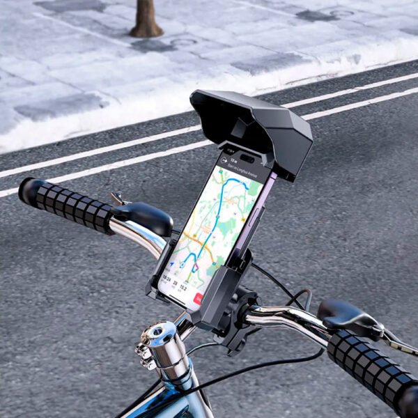 Holder Soporte Porta Celular Motobicicleta Hoco H31 (4) Holder Hoco H31 Para Motocicleta / Bicicleta Con Visera Pro