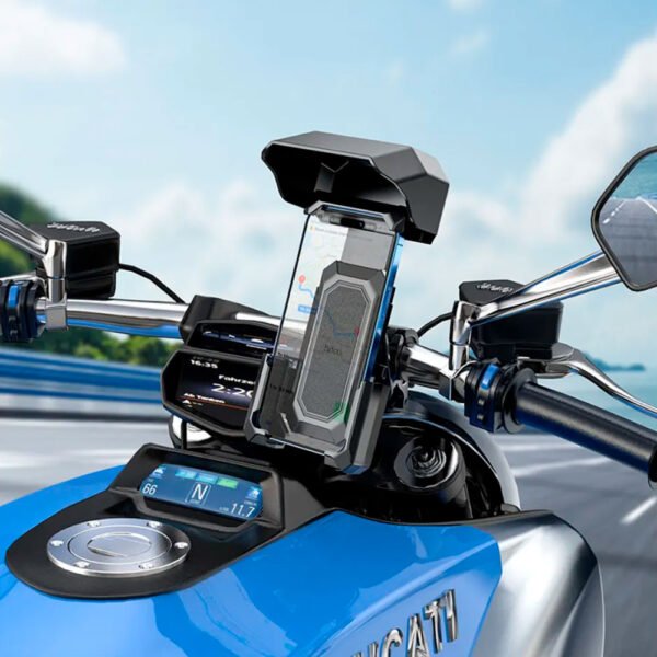 Holder Soporte Porta Celular Motobicicleta Hoco H31 (5) Holder Hoco H31 Para Motocicleta / Bicicleta Con Visera Pro