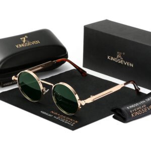 KINGSEVEN gafas de sol redondas para hombres gafas de sol polarizadas Steampunk para mujeres Estilo Vintage UV400 accesorios para gafas Oculos (1) Lentes De Sol Kingseven Teashades Polarizado Proteccion Uv