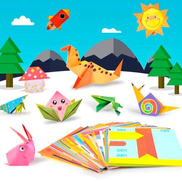 Kit de Origami, 168 hojas, libro guía artesanal de papel de Origami, suministros para proyectos de arte artesanal DIY para principiantes, niños y niñas (4) Papeles De Origami Manualidades Para Niños 168 Hojas Diseños