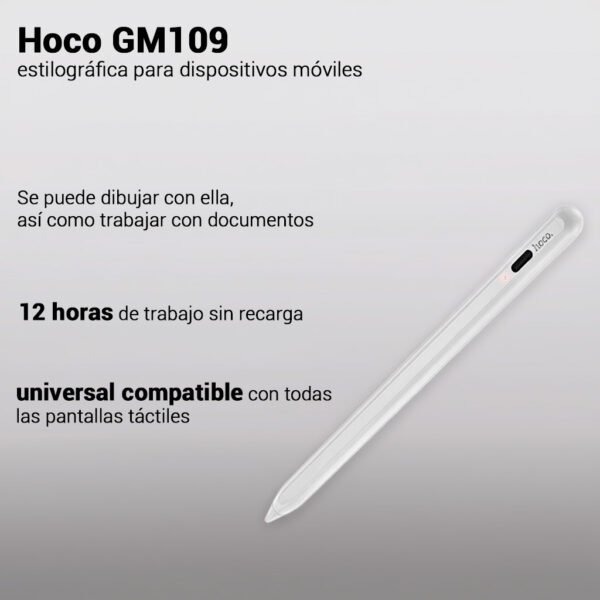 Lápiz táctil capacitivo HOCO para smartphones y tablets Lapiz tactil Hoco GM109 (10) Lápiz Hoco Gm109 Táctil Pen Touch Para Tablet iPad Celulares