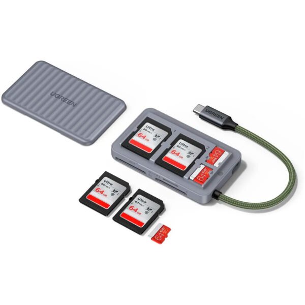 Lector de Tarjetas SDTF Ugreen CM868 2 en 1 Estuche Magnético Portátil OTG USB-C (2) Lector De Tarjetas Otg Sd Tf Ugreen Cm868 Usb-c Estuche
