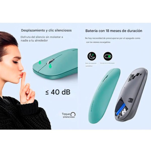 Mouse Ugreen Inalámbrico Slim Verde (mu001)