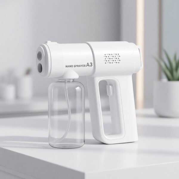 Pistola Rociadora Inalámbrica de Mano con Luz Azul, Atomizador de Alcohol Nano, recargable (4) Nano Atomizador Pulverizador 15w Capacidad 300ml Recargable