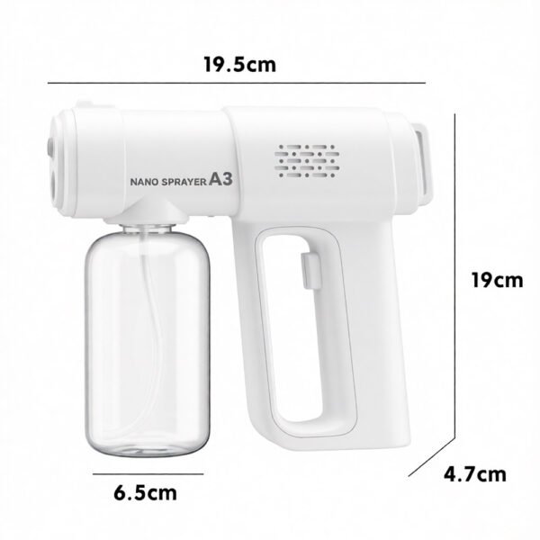 Pistola Rociadora Inalámbrica de Mano con Luz Azul, Atomizador de Alcohol Nano, recargable (6) Nano Atomizador Pulverizador 15w Capacidad 300ml Recargable