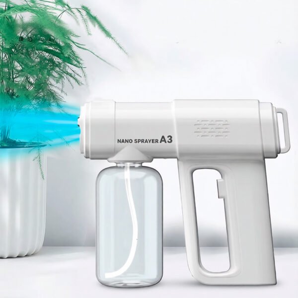 Pistola Rociadora Inalámbrica de Mano con Luz Azul, Atomizador de Alcohol Nano, recargable (7) Nano Atomizador Pulverizador 15w Capacidad 300ml Recargable