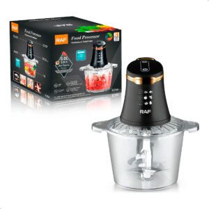 Procesadora picadora de alimentos mixer RAF cuatro cuchillas bowl de 3l y 2 velocidades color negro 800w R.7041