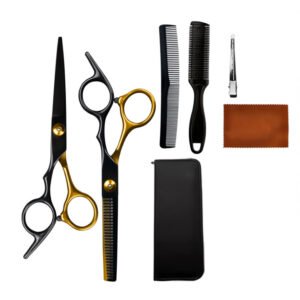 Tijera profesionar juego de 10 piezas, tiejeras de acero inoxidable. Tijera peluqueria barberia (12) Combo Tijera Profesional Peluqueria De Corte,pulir Y Navaja