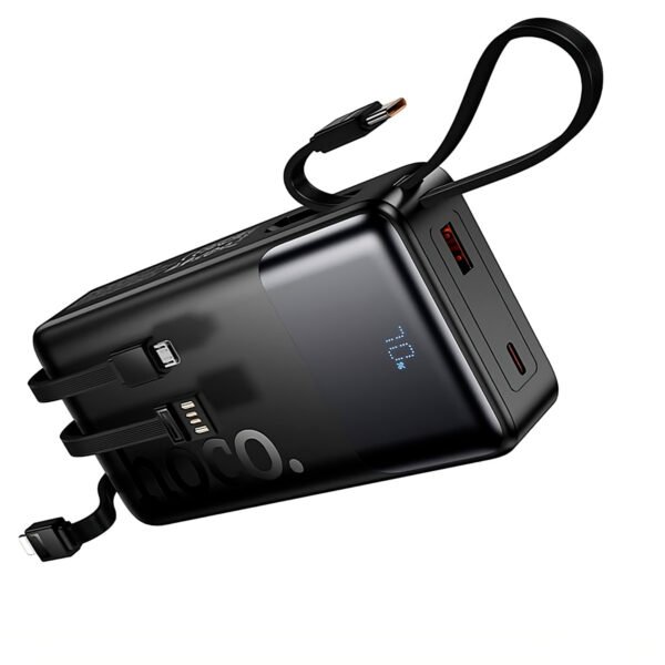 Cargador portatil Power Bank HOCO J156 10000 mAh, 22,5 W + PD 20 W + QC3.0 con 4 cables integrados y pantalla, color negro (12) Hoco J156 Cargador De Celular Power Banks 10000mah 22.5w
