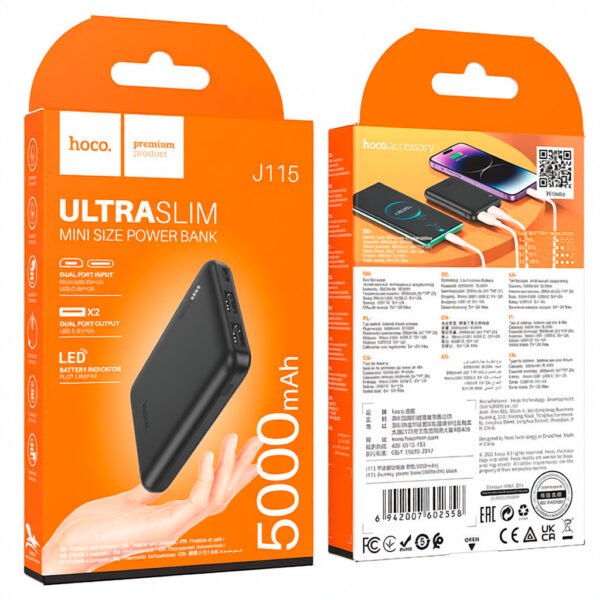 Hoco®j115 Mini Batería Portátil 5000mah Para iPhone/ Android