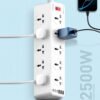 TIC277~1 Regleta Tomacorriente Ldnio Sc10610c Carga Rapida Usb - C 2m Blanco