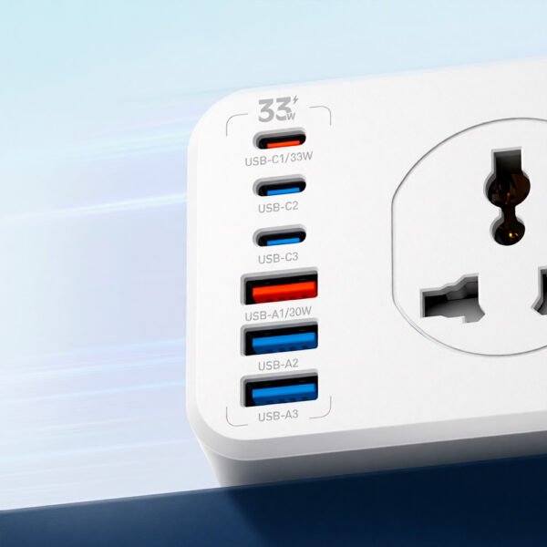 TIRADE~2 Regleta Tomacorriente Ldnio Sc10610c Carga Rapida Usb - C 2m Blanco