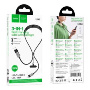 Cable Hoco U145 Tipo C Carga Rápida 100w Con Masajeador 1.4m